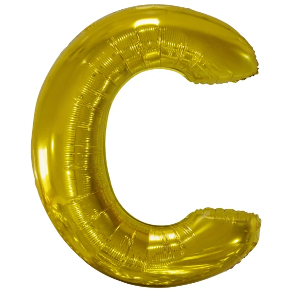 Folieballong, bokstav guld C 86 cm