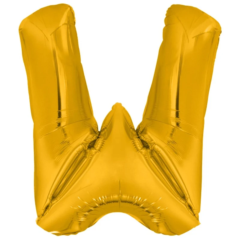 Folieballong, bokstav guld W 86 cm