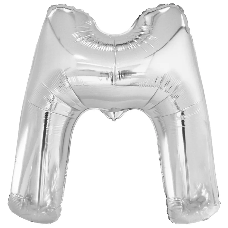 Folieballong, bokstav silver M 86 cm