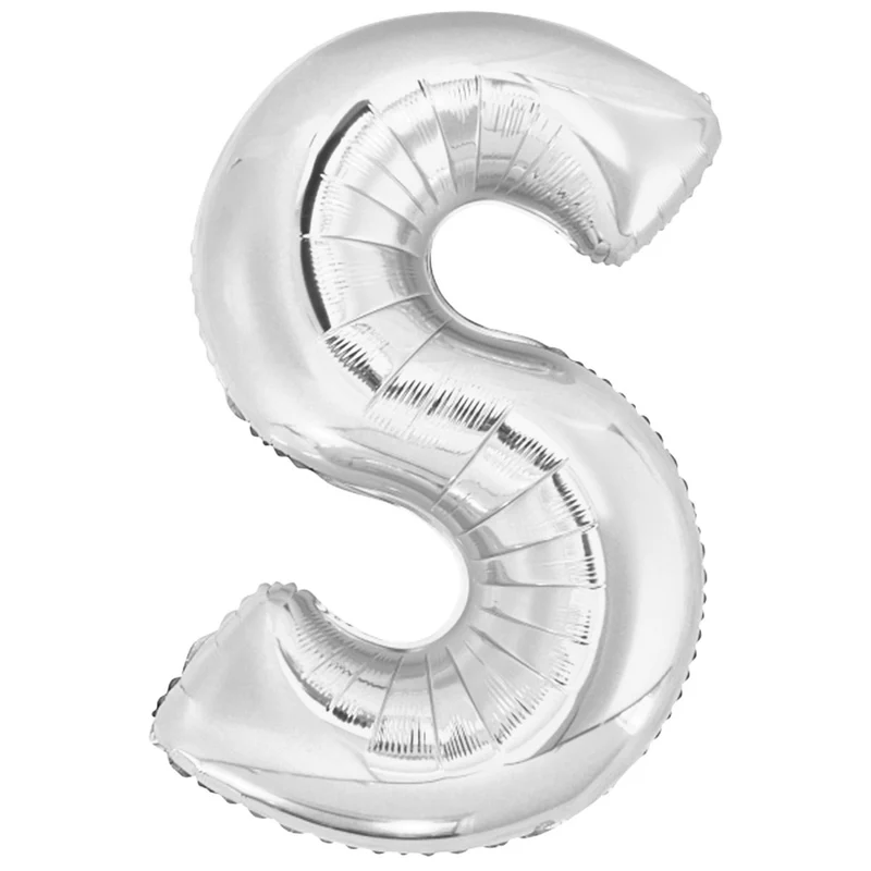 Folieballong, bokstav silver S 86 cm