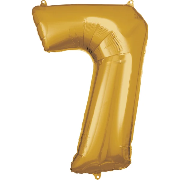 Folieballong, siffra 7 guld 86 cm