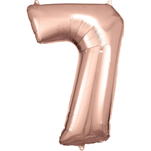 Folieballong, siffra 7 rose 86 cm