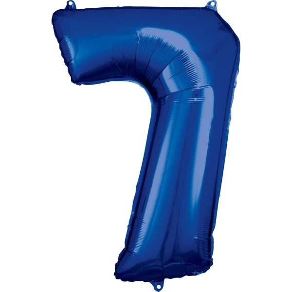 Folieballong, siffra 7 blå 86 cm