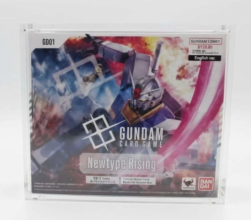 Evoretro magnetiskt akryl-displaycase för Gundam Card Game Booster Box Newtype Rising GD01