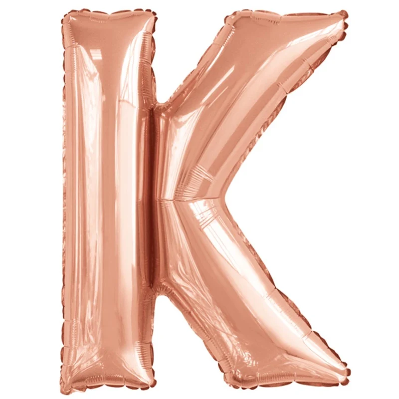 Folieballong, bokstav rosé K 86 cm