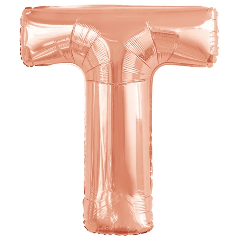 Folieballong, bokstav rosé T 86 cm