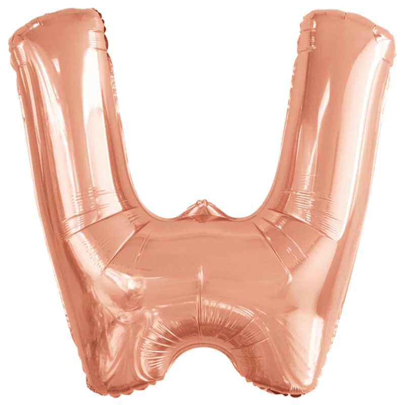 Folieballong, bokstav rosé W 86 cm