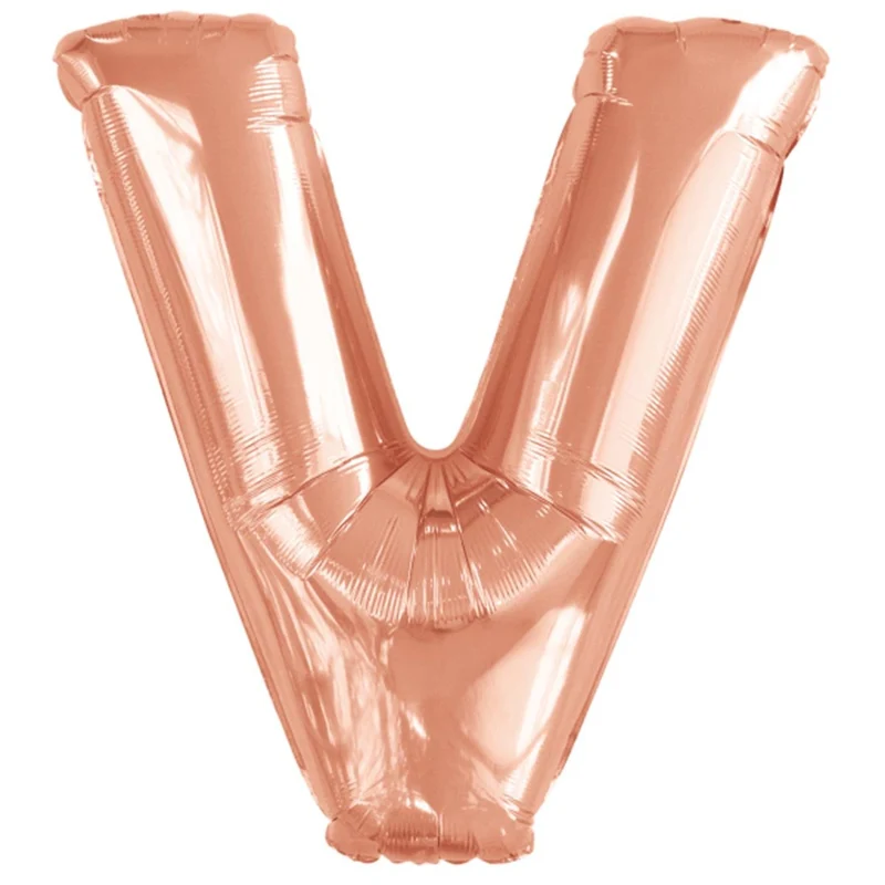 Folieballong, bokstav rosé V 86 cm
