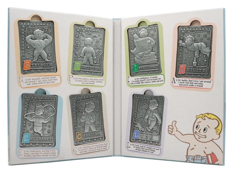 Fallout Ingots med album S.P.E.C.I.A.L. Perk Card Collector’s Album