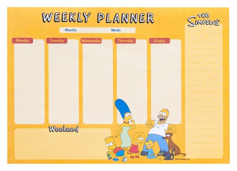 The Simpsons Veckoplanerare A4