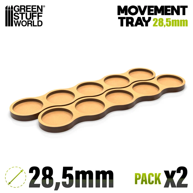 MDF Movement Trays - Skirmish 28,5mm - 5x1, 2-pack