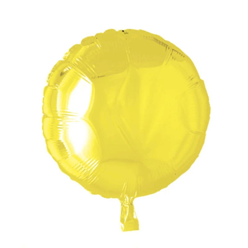 Folieballong, rund gul 45 cm