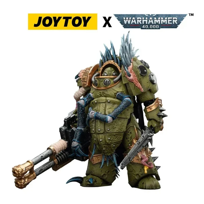 Warhammer 40,000 Action Figur Death Guard Blightlord Terminator 1 med Reaper Autocannon och Bubotic Blades 14 cm