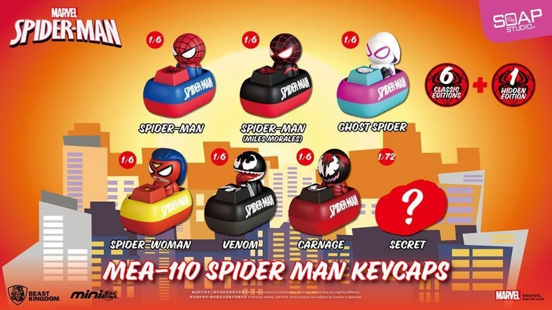 Spider Man Mini Egg Attack Blind Box Figurer nyckelringar 5 cm Sortiment (6)