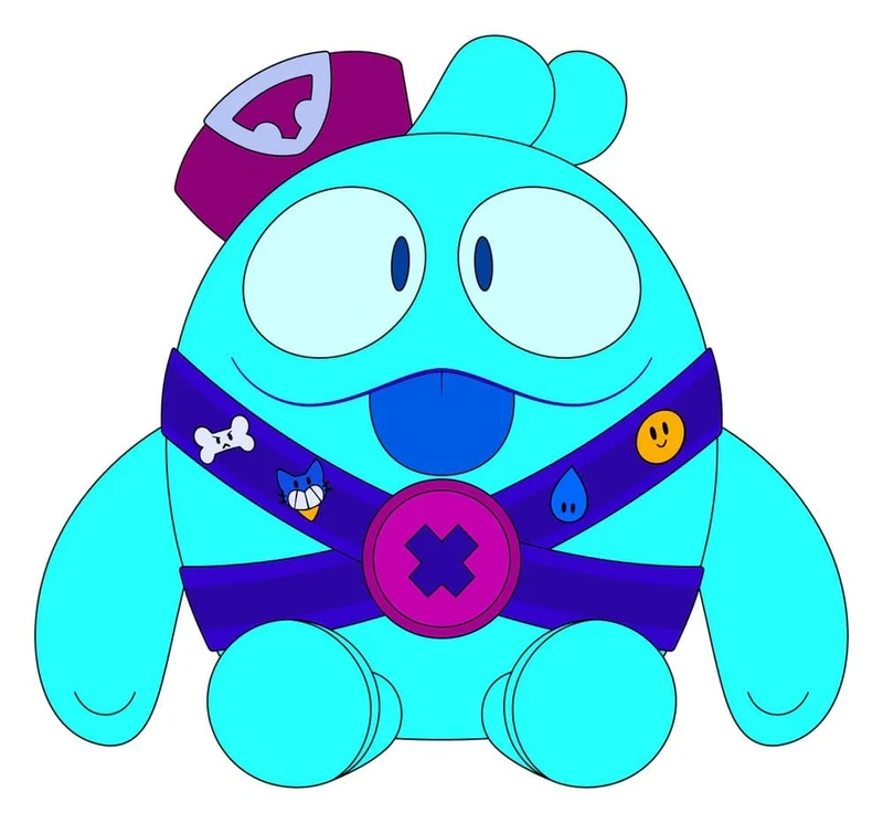 Brawl Stars gosedjur Squeak 22 cm mjukisdjur i minky med fantasifulla detaljer