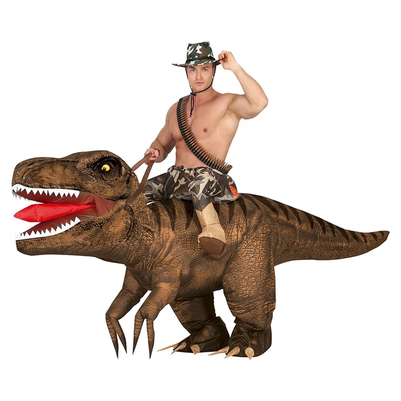 Uppblåsbardräkt, Ridande T-Rex