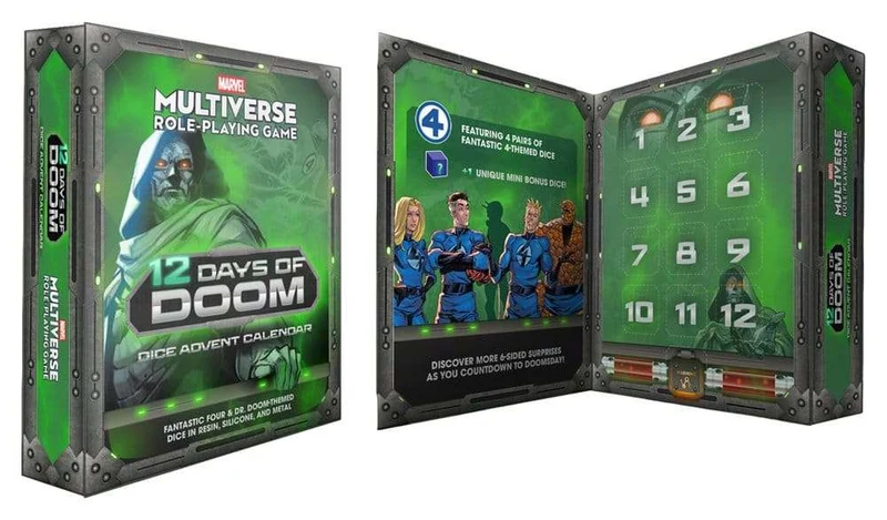 Marvel Multiverse RPG adventskalender 12 Days of Doom tärningar