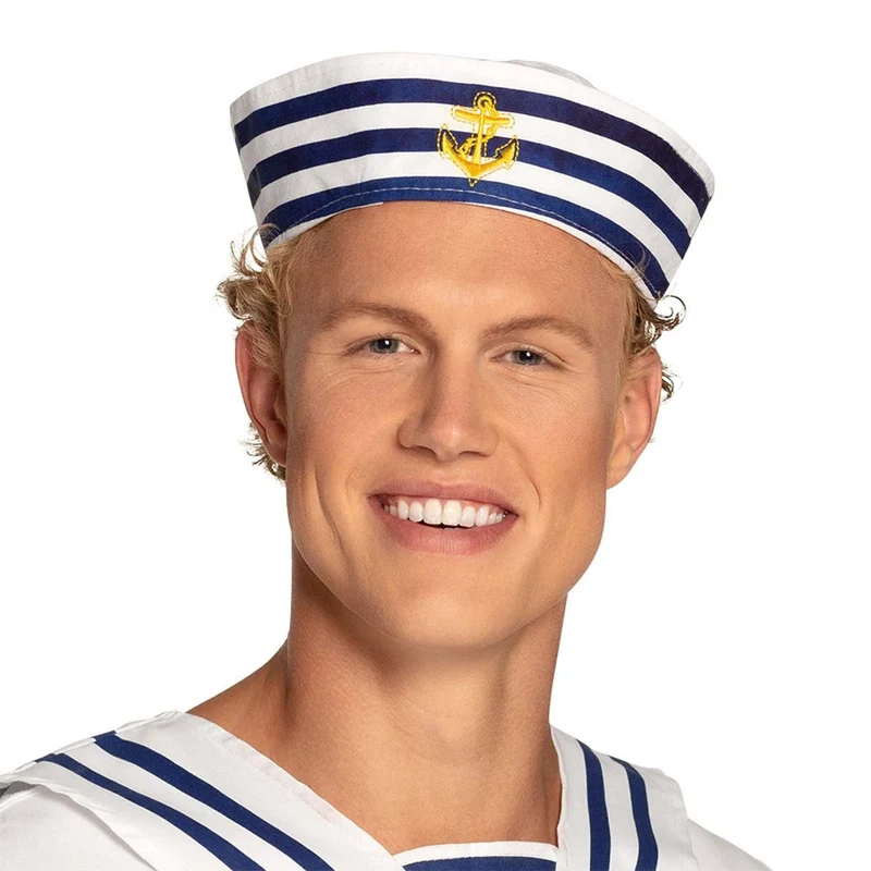 Matroshatt, blå/vit