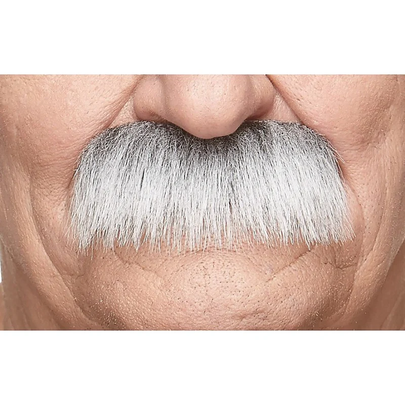 Mustasch, professor grå/vit