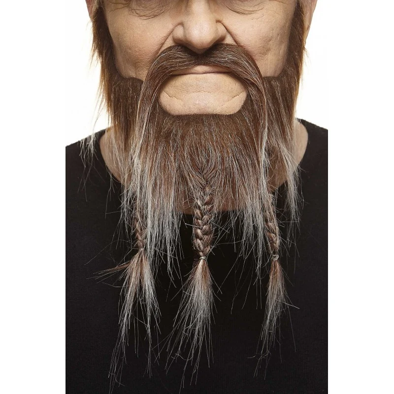 Mustasch med skägg, viking brun/grå
