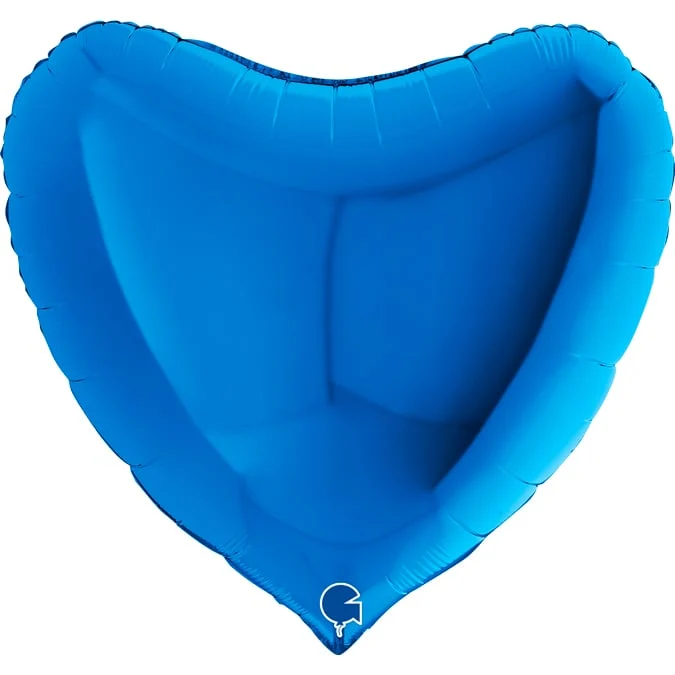 Folieballong, hjärta blå 91 cm