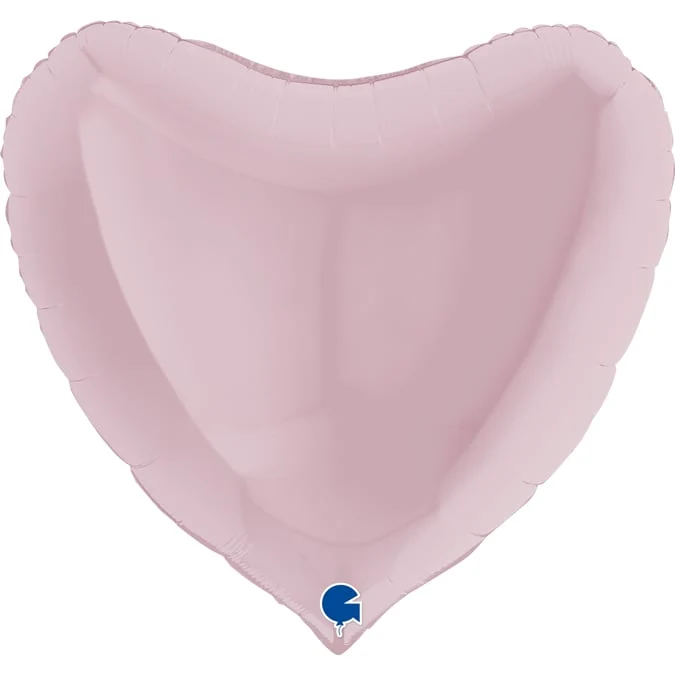 Folieballong, hjärta pastellrosa 91 cm