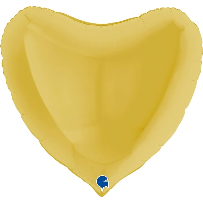 Folieballong, hjärta pastellgul 91 cm
