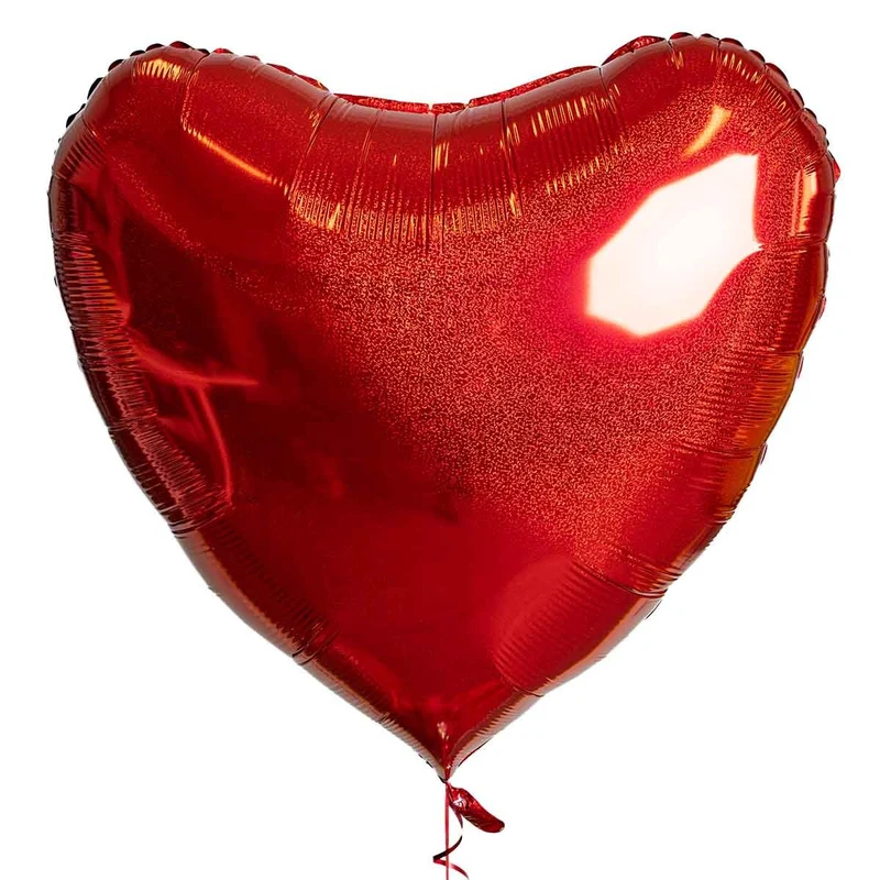 Folieballong, hjärta glitter röd 91 cm