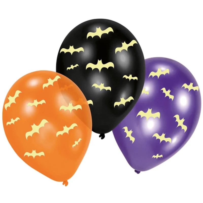 Latexballonger, Glow in the dark Bats 27 cm 6 st