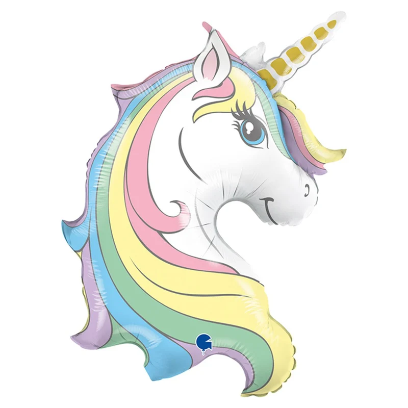 Folieballong, Macaron Unicorn Head Shape 99 cm