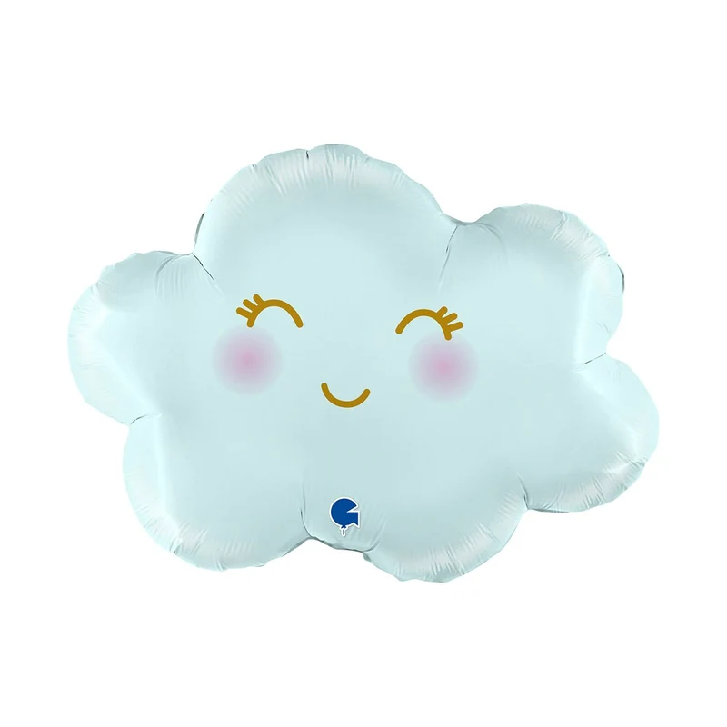 Folieballong, Cloudy Satin Pastel Blue