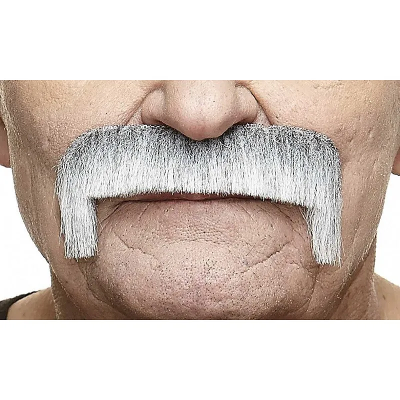 Mustasch, magnum grå/vit