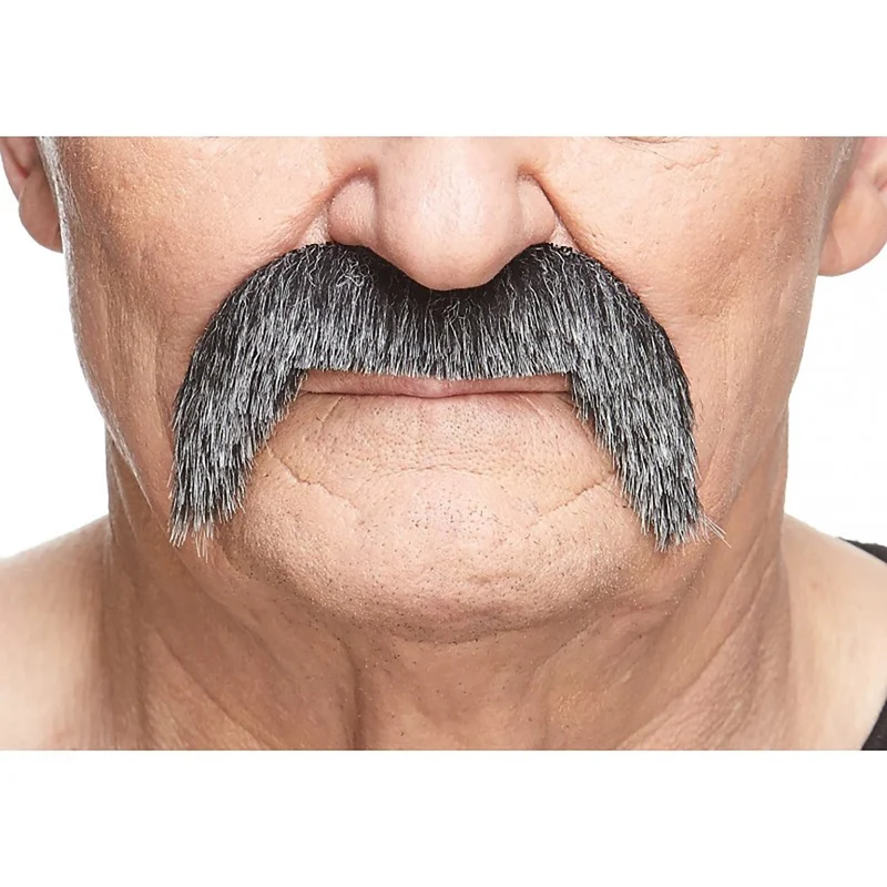 Mustasch, cowboy svart/vit