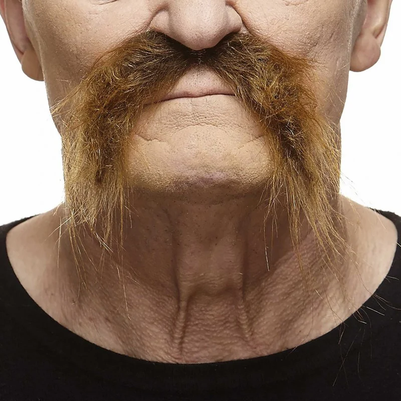 Mustasch, biker brun