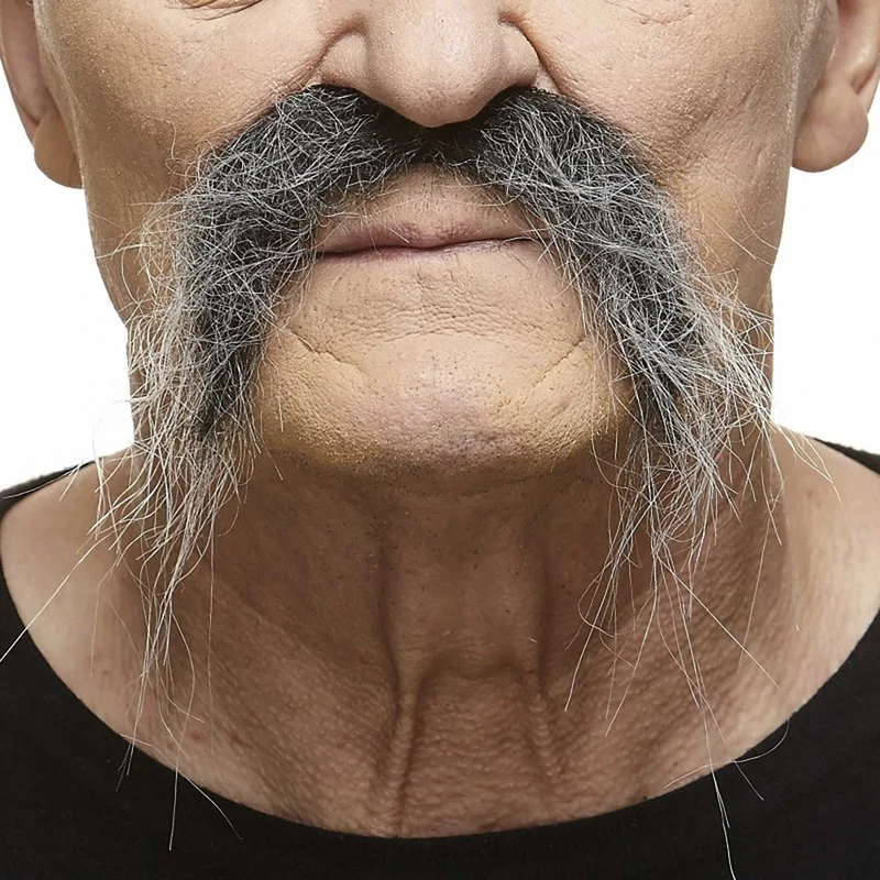 Mustasch, biker svart/vit