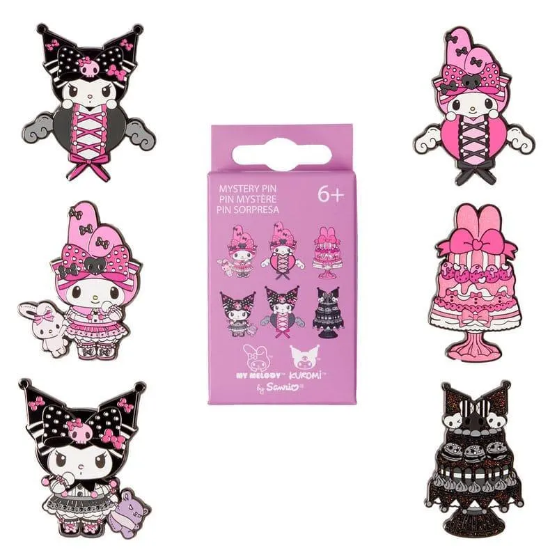 Paramount by Loungefly Emaljpins Blind Box My Melody och Kuromi Rosa och Svart Sortiment (12)