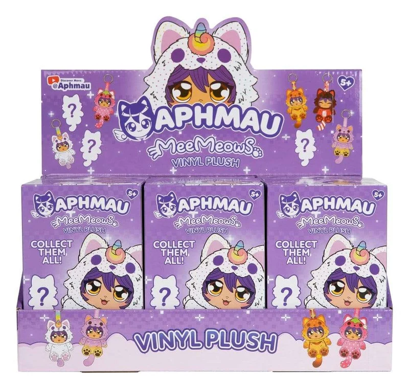Aphmau vinylgosedjur bag charm blind box display (6)