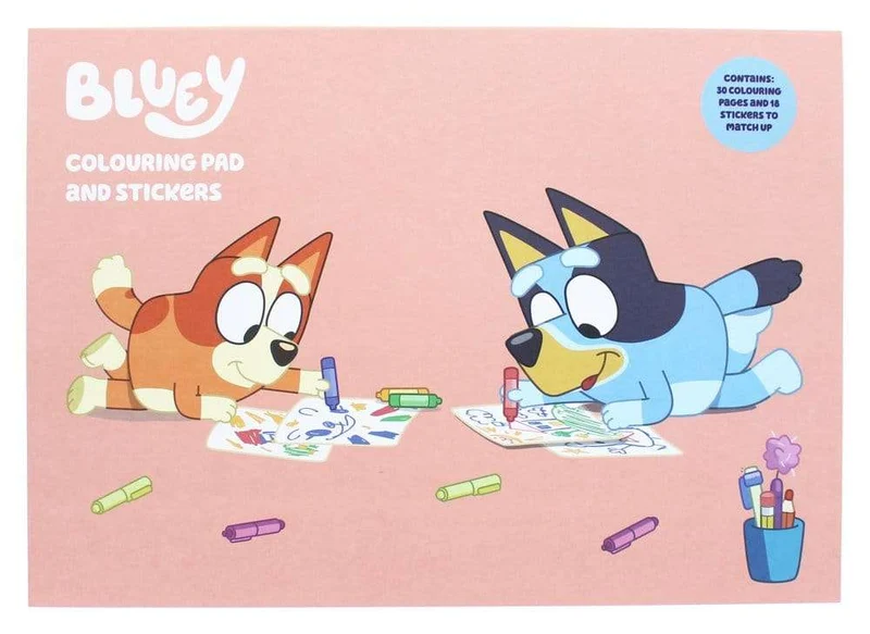 Bluey Målarbok A4 & klistermärkeset