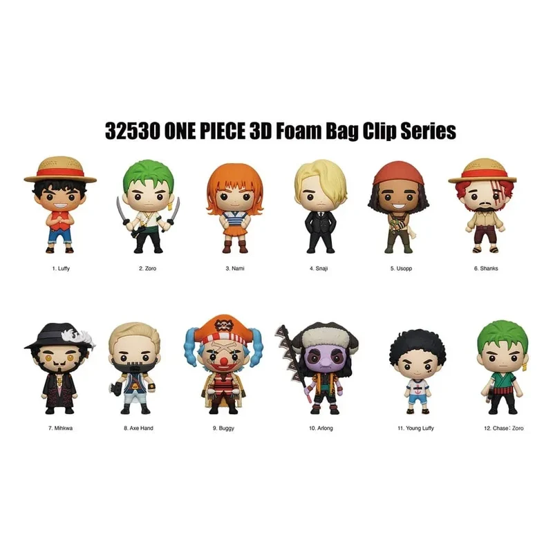 One Piece 3D PVC Bag Clips - Netflix Series 1 Display (24)