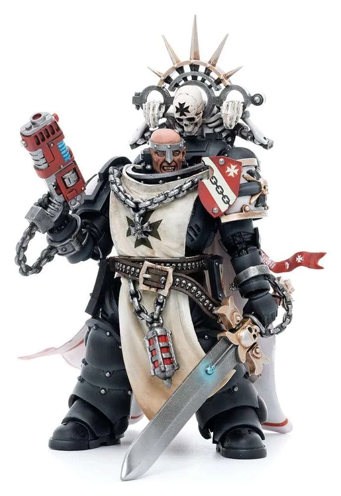 Warhammer 40k Actionfigur i skala 1/18, Black Templars Marshal Baldeckrath, 12 cm