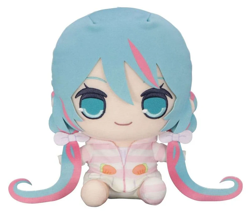 Hatsune Miku Kyurumaru stort gosedjur med kaninöron och huva, pyjamas, 28 cm
