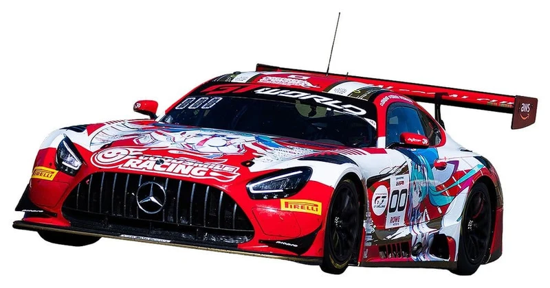 Hatsune Miku GT Project Fordonsmodell 1/64 AMG 2025 Spa 24-timmarsutgåva, 7 cm