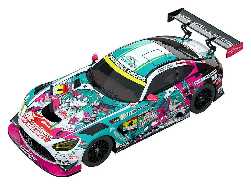 Hatsune Miku GT Project Fordonsmodell 1/64 AMG 2025 Presentation, 7 cm