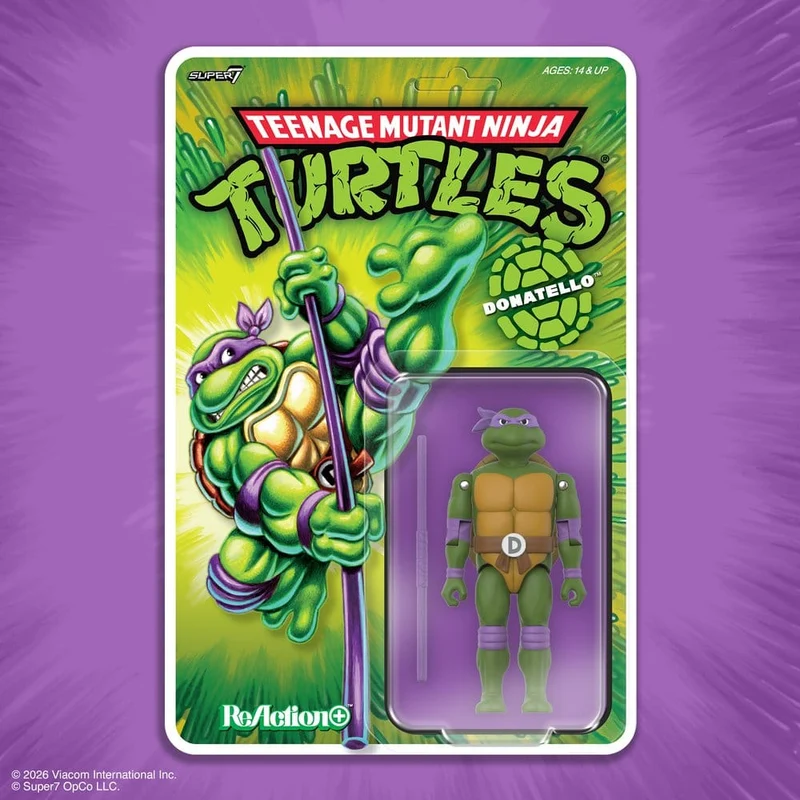 Teenage Mutant Ninja Turtles ReAction+ Actionfigur Våg 01 Donatello