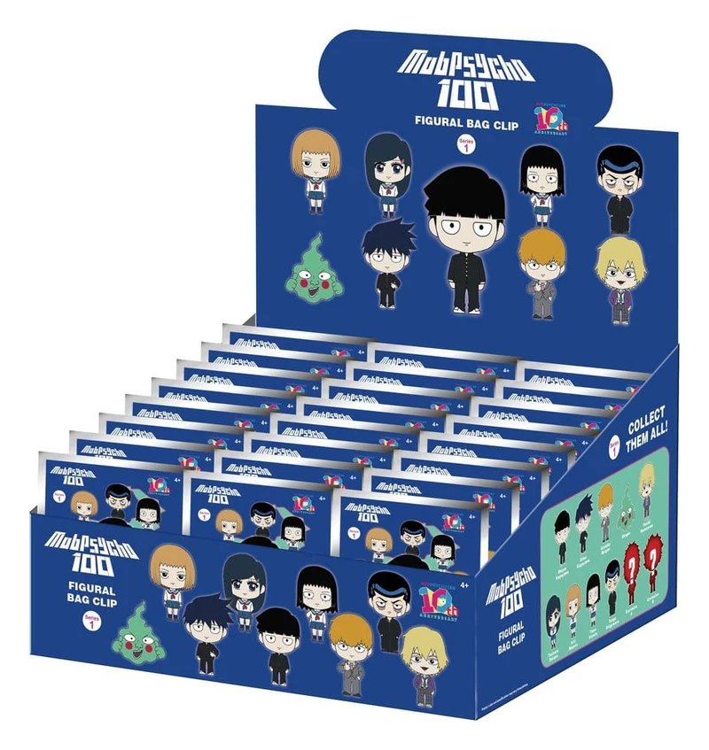 Mob Psycho 100 3D PVC-påsklämma Serie 1 Blindpåse, Display med 24 stycken