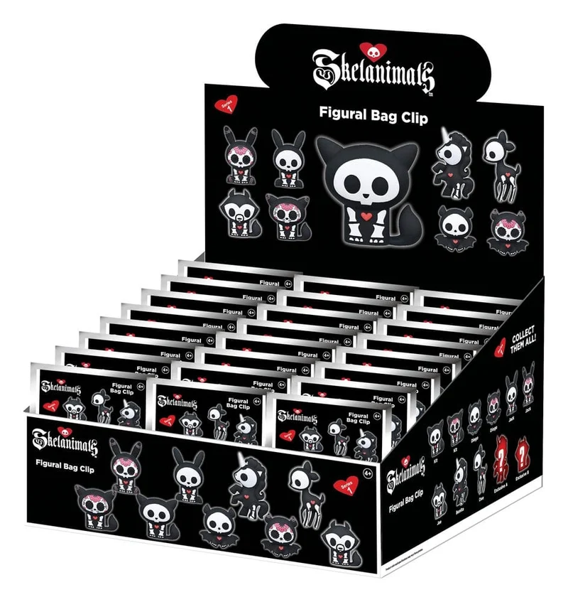 Skelanimals 3D PVC-påsklämmor Serie 1 Blindpåse Display (24)
