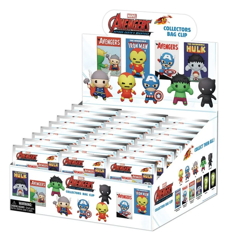 Marvel 3D PVC Påsklämma Serie 1 Avengers 60-årsjubileumserier Dold Påse Display (24)
