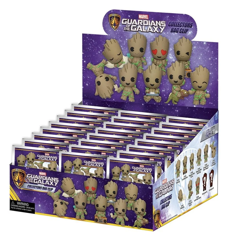 Marvel Groot 3D PVC-påsklämma Serie 1 Blindpåse Display (24)