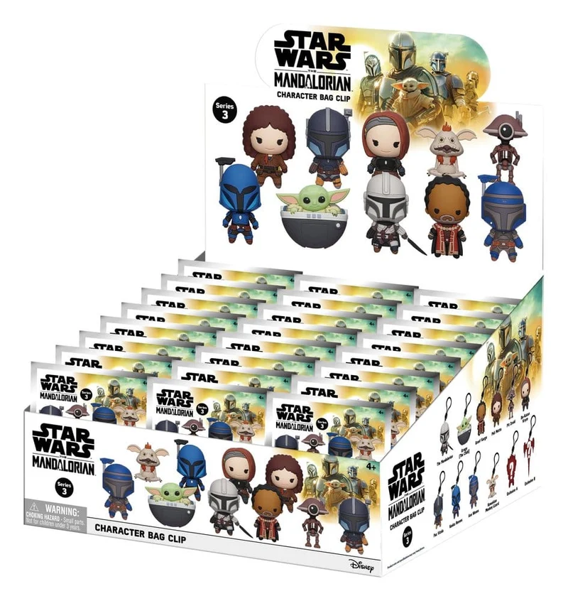 Star Wars The Mandalorian Serie 3 3D PVC Påsklämma Blindpåsedisplay (24-pack)