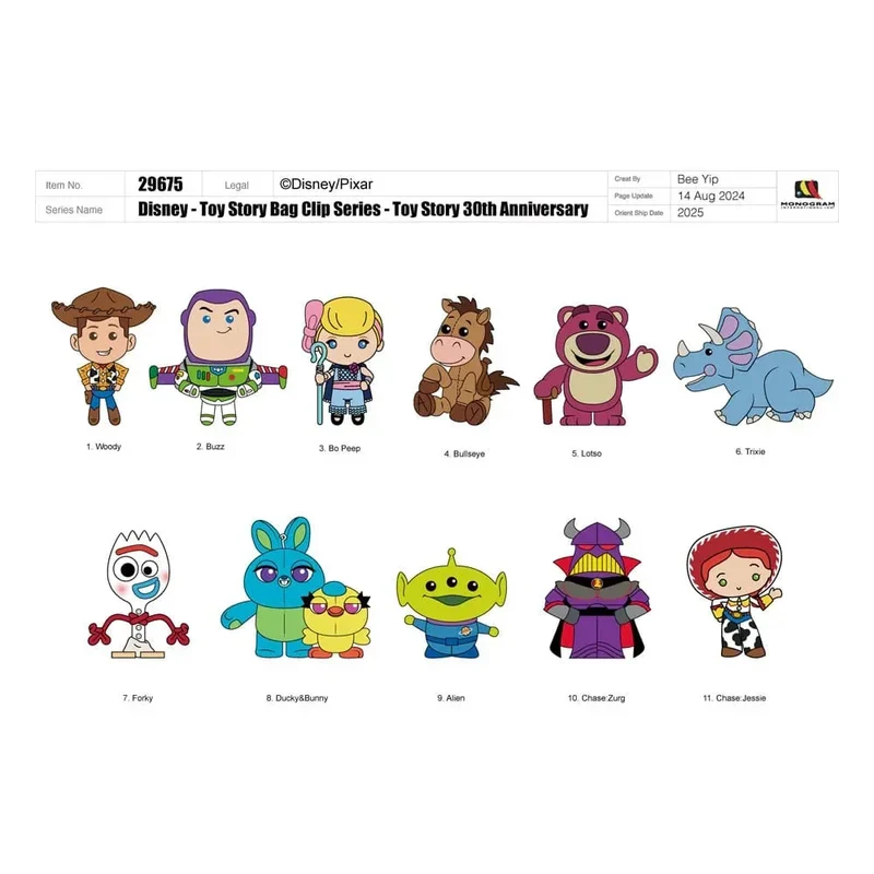 Toy Story 3D PVC Bag Clips 30-årsjubileum Serie 67 Display (24)